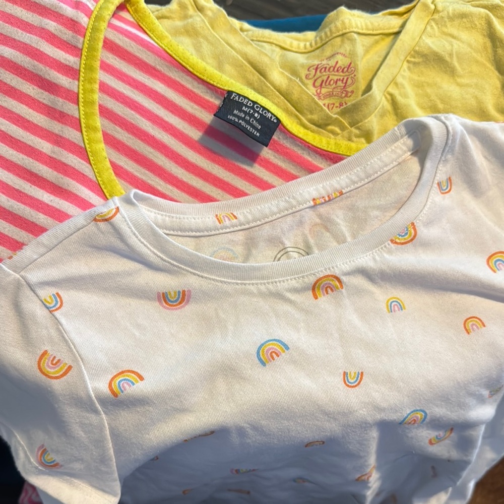 Faded Glory Rainbow and Striped T-Shirts